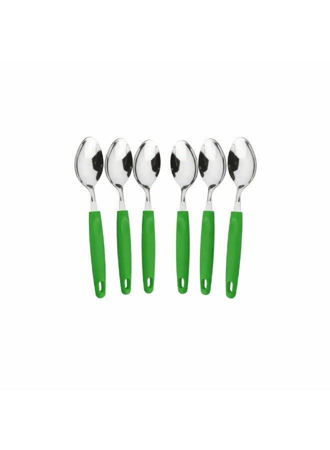 Decent Table Spoon Set of 6 | Stainless Steel Small Tea Spoons | Ergonomic Handle | Mirror Finish | Dessert Spoons For Home, Kitchen, Restaurant, Dishwasher Safe - Image 1